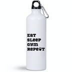 Butelka biała 800 ml na siłownię z nadrukiem "Eat Sleep Gym Repeat" #6