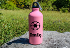 Butelka różowa 600 ml z grafiką piłki i własnym imieniem #8