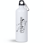 Butelka biała 800 ml z czarno-białym napisem "HANDBALL" i grafiką piłkarza #2