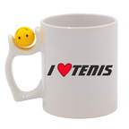Kubek z piłką i grafiką: I LOVE TENIS #1
