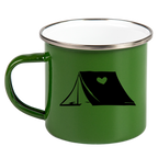 Kubek emaliowany zielony z grafiką namiotu i imieniem do wyboru – camping, pod namiot #4
