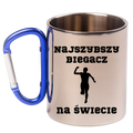 Biegowy kubek karabińczyk niebieski z nadrukiem "Najszybszy Biegacz na Świecie" #4