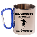 Biegowy kubek karabińczyk niebieski z nadrukiem "Najszybszy Biegacz na Świecie" #4