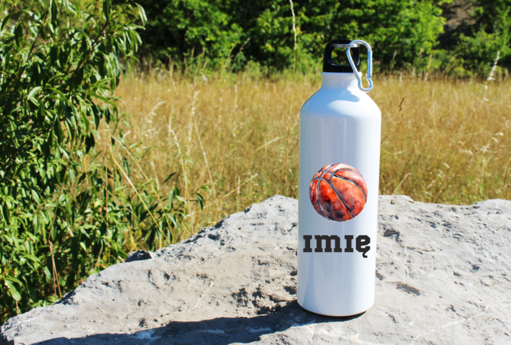 Butelka 800 ml z grafiką piłki do kosza oraz imieniem do wyboru – koszykówka #4
