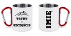 Kubek biały z czerwonym karabińczykiem z nadrukiem „Tatry = Szczęście” – Zakopane, Podhale #4