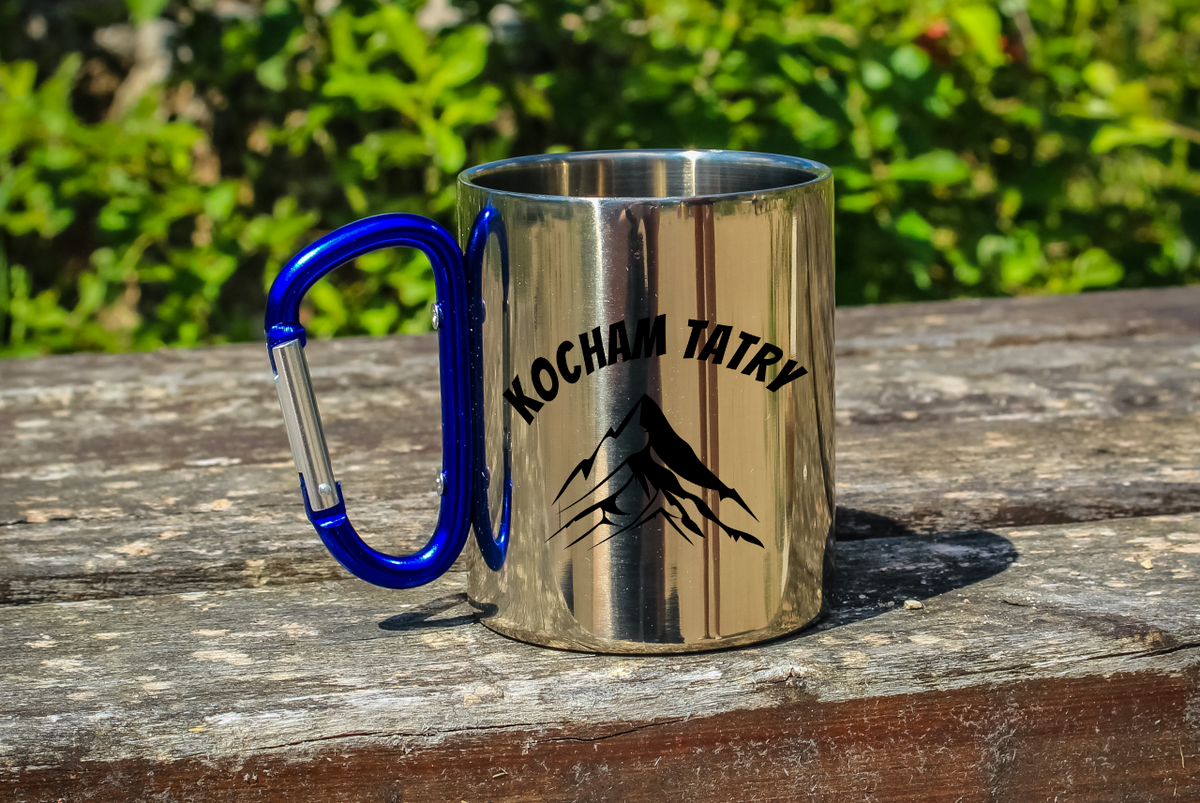 Kubek z niebieskim karabińczykiem i nadrukiem „Kocham Tatry” – góry #3