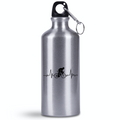 Bidon srebrny 500 ml na rower z grafiką rowerowego EKG – dla rowerzysty #6