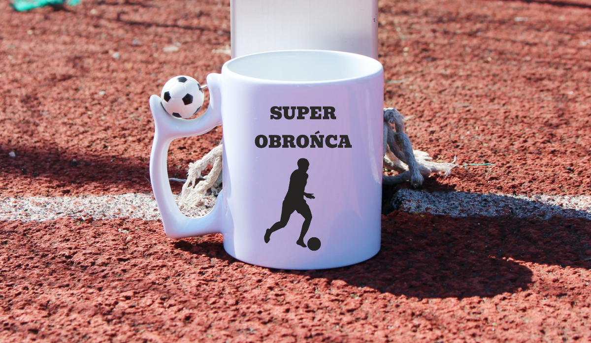 Kubek z piłką i nadrukiem "Super Obrońca" – piłka nożna #14
