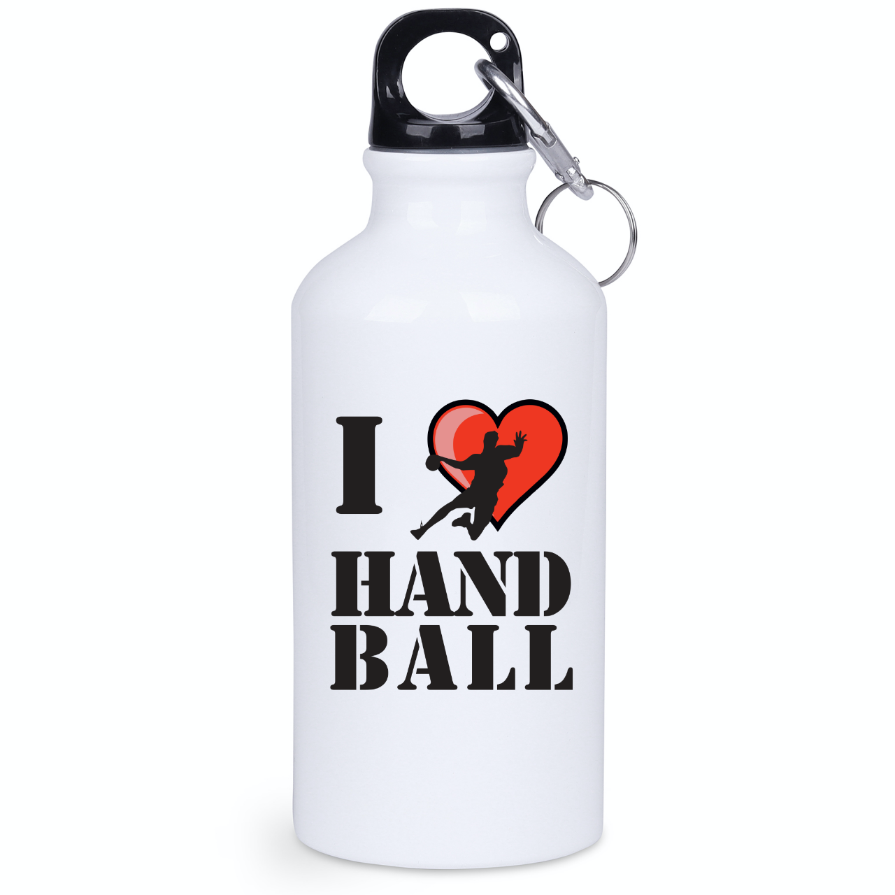Butelka 400 ml grafika serce napis "I love handball" #3