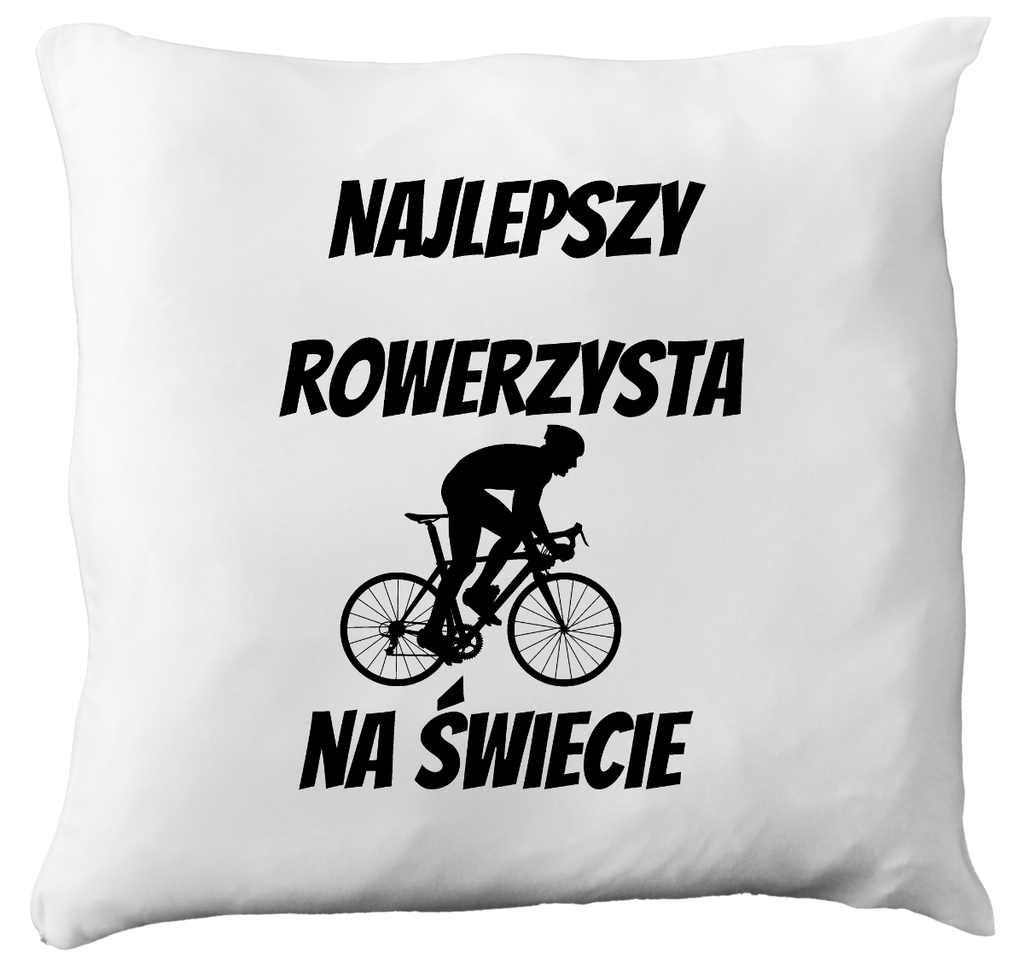 Poduszka z nadrukiem „Najlepszy rowerzysta na świecie” – dla rowerzysty #11
