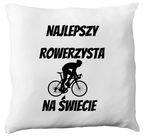 Poduszka z nadrukiem „Najlepszy rowerzysta na świecie” – dla rowerzysty #11