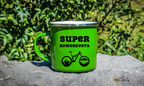 Kubek emaliowany zielony z nadrukiem "Super Rowerzysta" - dla rowerzysty #7