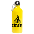 Bidon żółty 600 ml z grafiką roweru oraz dowolnym imieniem - dla rowerzystki #6