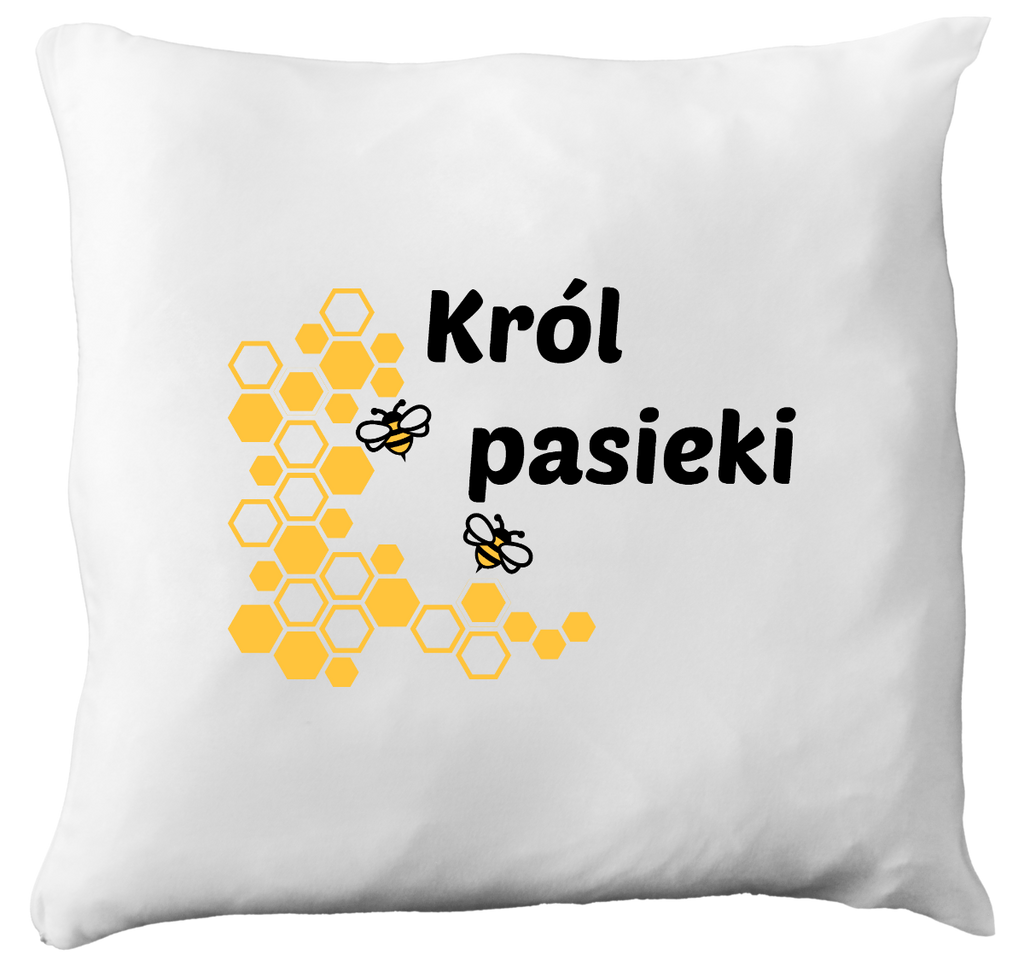 Poduszka dla pszczelarza z nadrukiem „Król pasieki” – pszczelarstwo #10