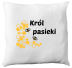 Poduszka dla pszczelarza z nadrukiem „Król pasieki” – pszczelarstwo #10