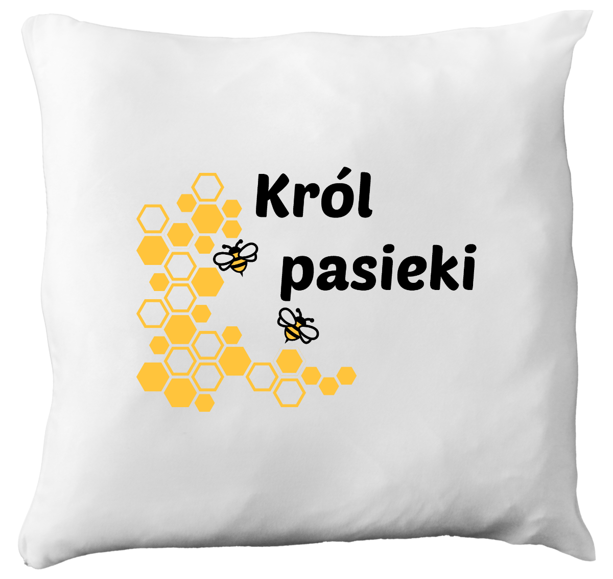 Poduszka dla pszczelarza z nadrukiem „Król pasieki” – pszczelarstwo #10