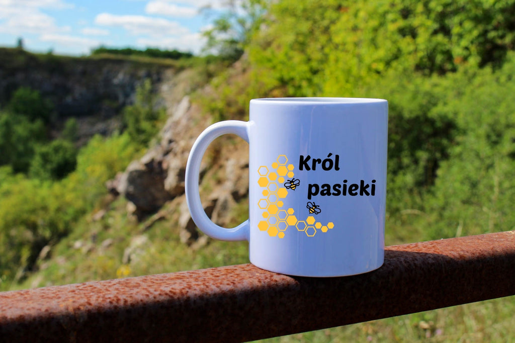 Kubek biały dla pszczelarza "Król pasieki" #10