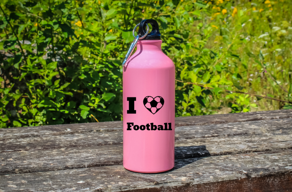 Butelka różowa 600 ml dla kibica piłki nożnej z napisem "I LOVE FOOTBALL" #10