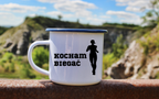 Kubek emaliowany dla biegaczki – z nadrukiem "Kocham Biegać" – bieganie #4