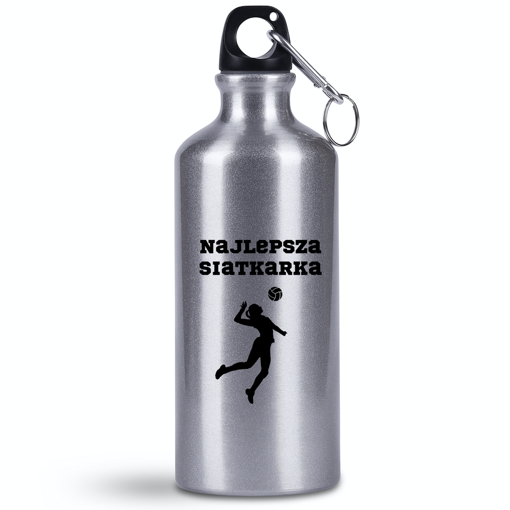 Butelka srebrna 500 ml z nadrukiem "Najlepsza Siatkarka" – siatkówka #5