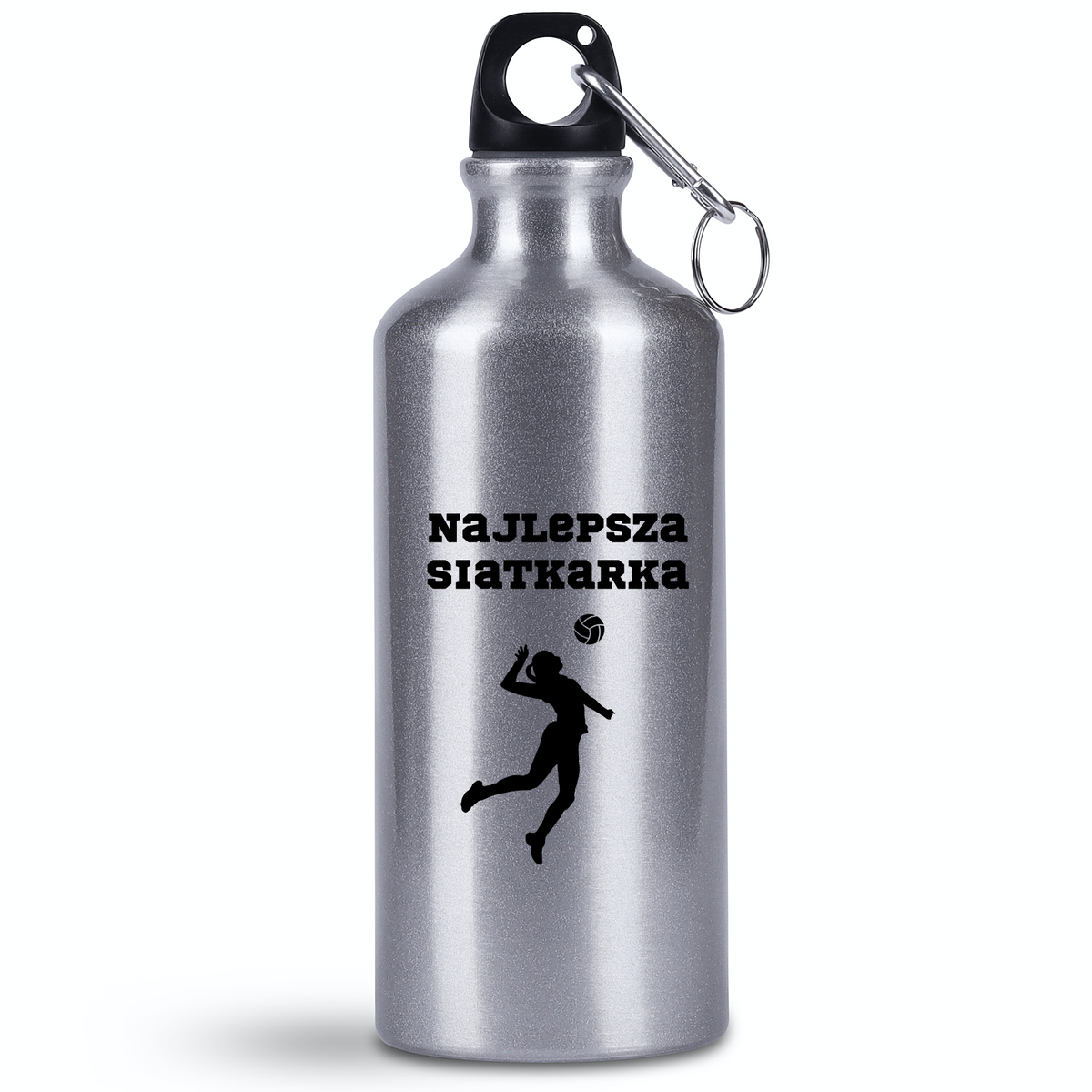 Butelka srebrna 500 ml z nadrukiem "Najlepsza Siatkarka" – siatkówka #5