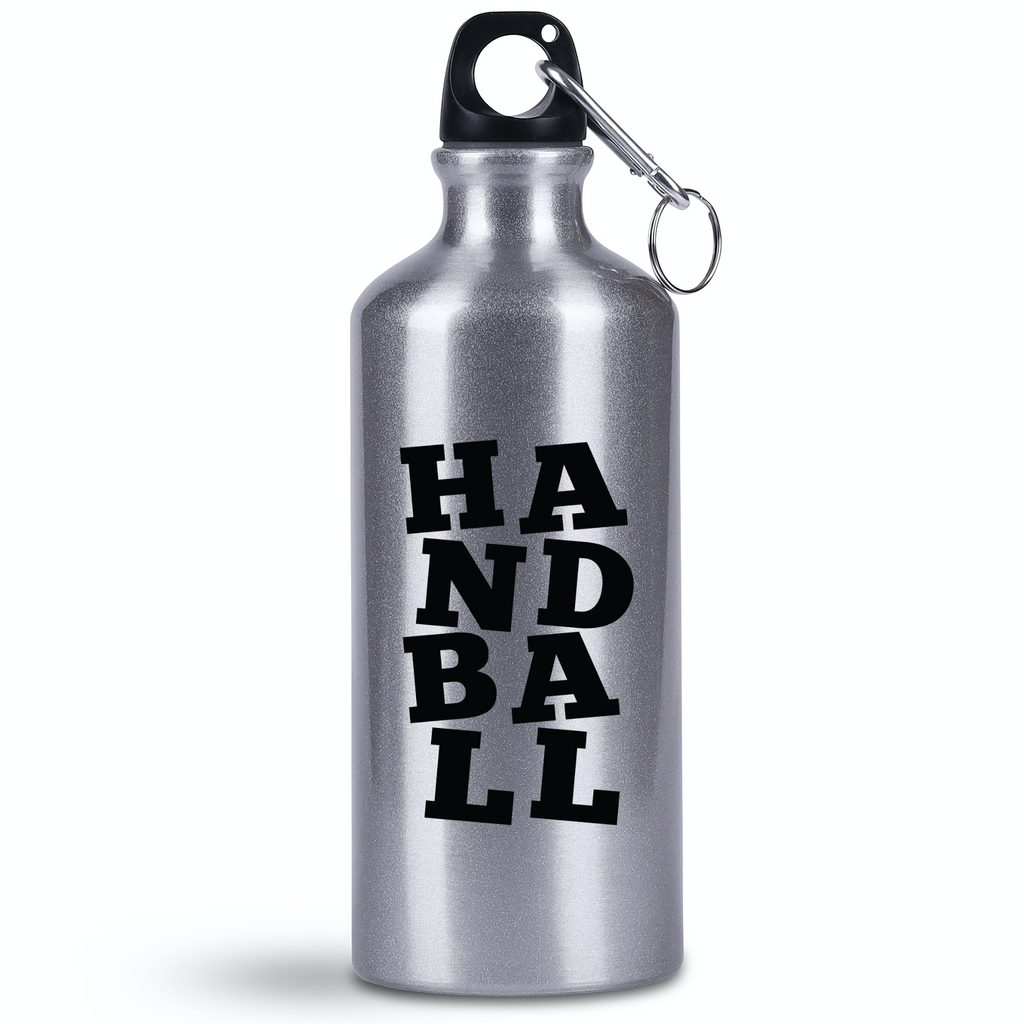 Butelka srebrna 500 ml – piłka ręczna, czarny napis "HANDBALL" #2
