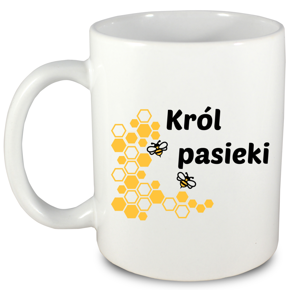 Kubek biały dla pszczelarza "Król pasieki" #10