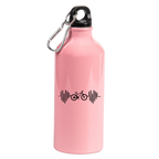 Butelka różowa 600 ml z grafiką rowerowe EKG, linia życia - rower #2