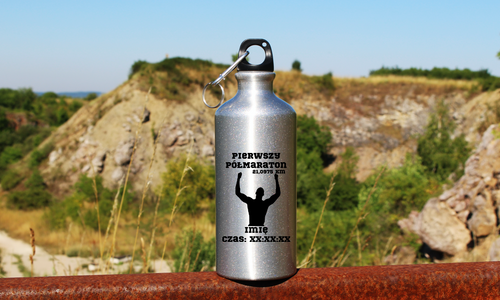 Bidon 500 ml pamiątka po pierwszym półmaratonie + czas – bieganie #8
