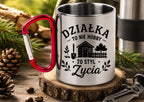 Kubek z czerwonym karabińczykiem „Działka to nie hobby, to styl życia” – do ogrodu #4