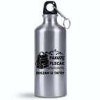 Bidon srebrny 500 ml z nadrukiem "Pakuję plecak, ruszam w Tatry" - Podhale, Zakopane, góry #1