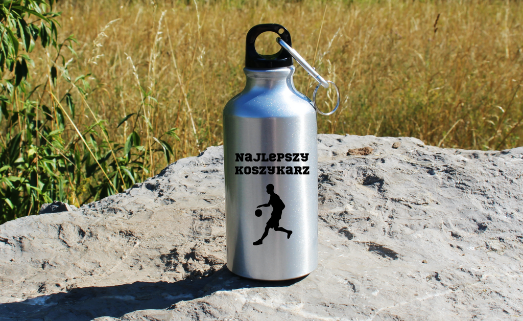 Butelka srebrna 400 ml z nadrukiem "Najlepszy Koszykarz" #5