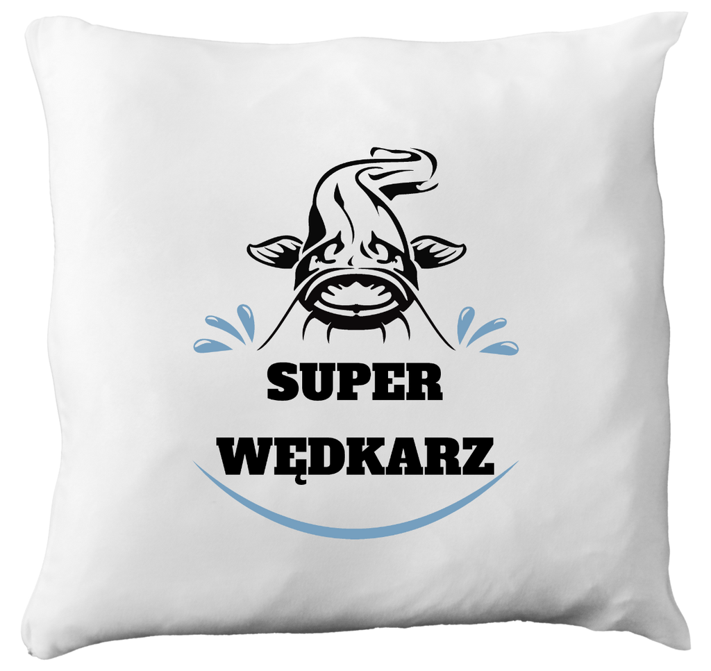 Poduszka z nadrukiem "Super wędkarz" - wędkarstwo #8