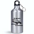 Butelka srebrna 400 ml z nadrukiem „W górach jest wszystko co kocham” #3
