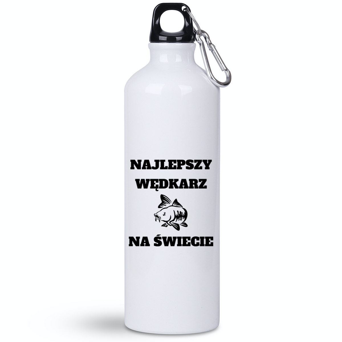 Butelka biała 800 ml z nadrukiem "Najlepszy wędkarz na świecie" – wędkarstwo #6