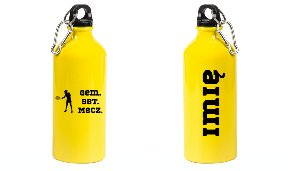 Butelka żółta 600 ml z napisem "Gem Set Mecz" – damska #4