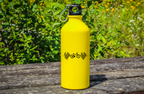 Bidon żółty 600 ml z grafiką rowerowe EKG, linia życia - rower #2