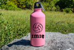 Butelka różowa 600 ml z grafiką piłki do siatkówki i imieniem do wyboru #3