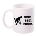 Kubek biały 330 ml z napisem "GEM SET MECZ" – męski #8