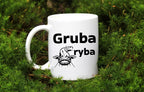 Kubek biały z nadrukiem: "Gruba ryba" - wędkarstwo #12
