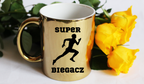 Kubek złoty nadrukiem "Super Biegacz" - bieganie #7
