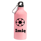 Butelka różowa 600 ml z grafiką piłki i własnym imieniem #8