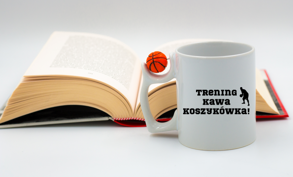 Kubek z piłką i nadrukiem "Trening Kawa Koszykówka" – koszykówka #5