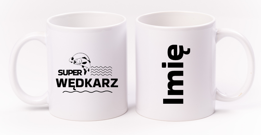 Kubek biały z nadrukiem: "Super Wędkarz" - wędkarstwo #11