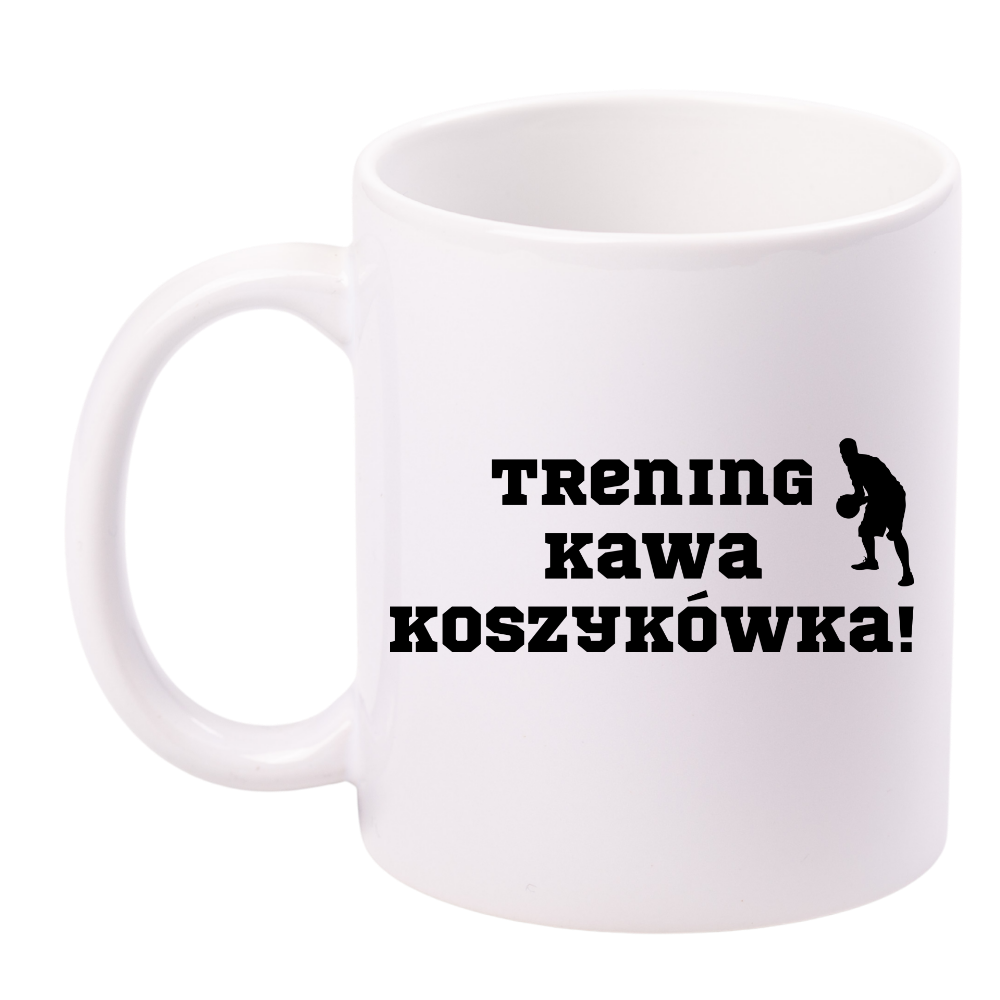 Kubek biały z nadrukiem "Trening Kawa Koszykówka" – koszykówka #5
