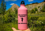 Butelka różowa 600 ml z nadrukiem "Najlepszy Biegacz" - bieganie #1