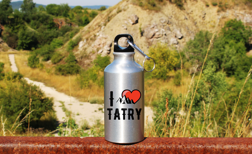 Butelka srebrna 400 ml z nadrukiem „I love Tatry” – Zakopane, góry #9