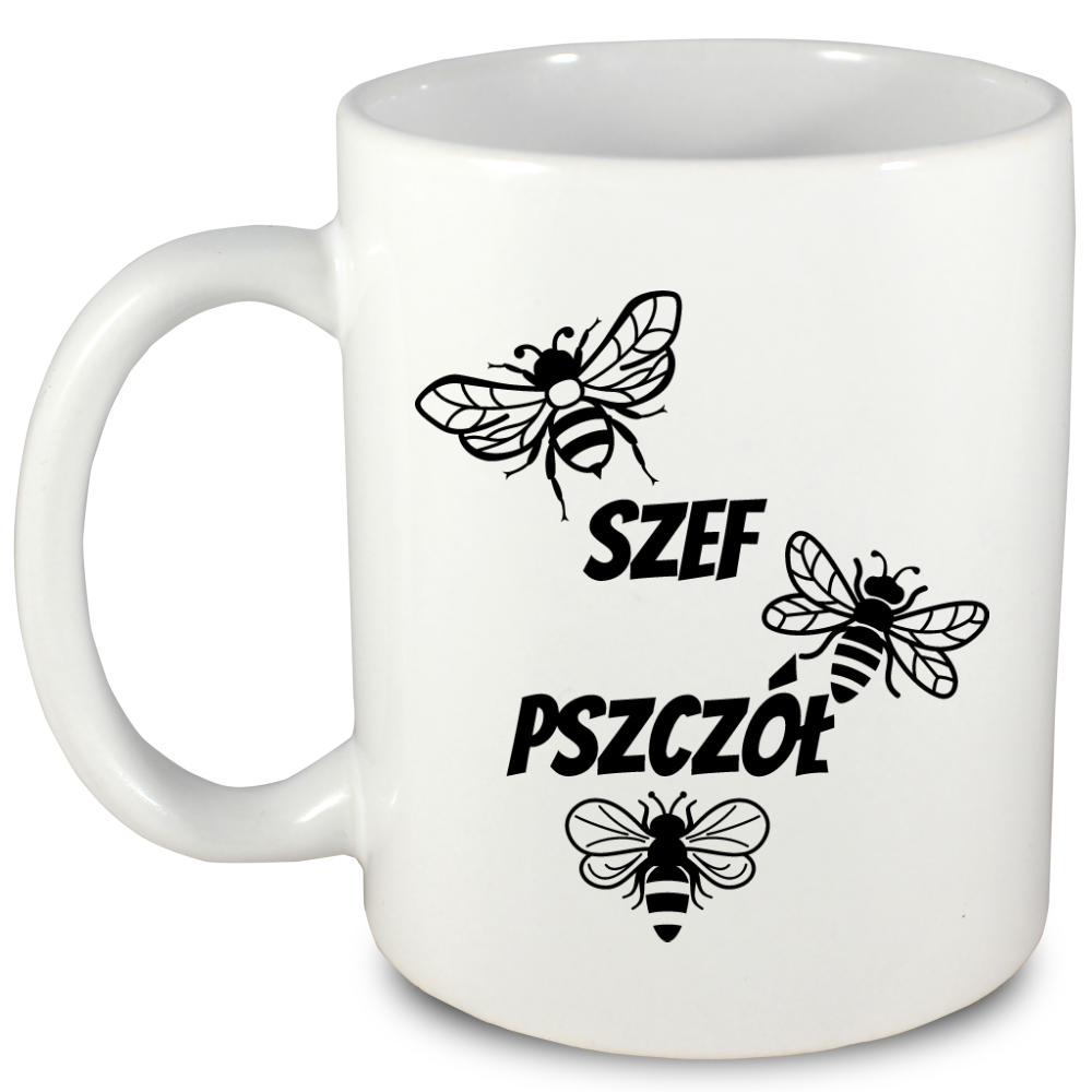 Kubek biały dla pszczelarza "Szef pszczół" #3