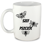 Kubek biały dla pszczelarza "Szef pszczół" #3