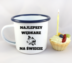 Kubek emaliowany biały z nadrukiem "Najlepszy wędkarz na świecie" #7